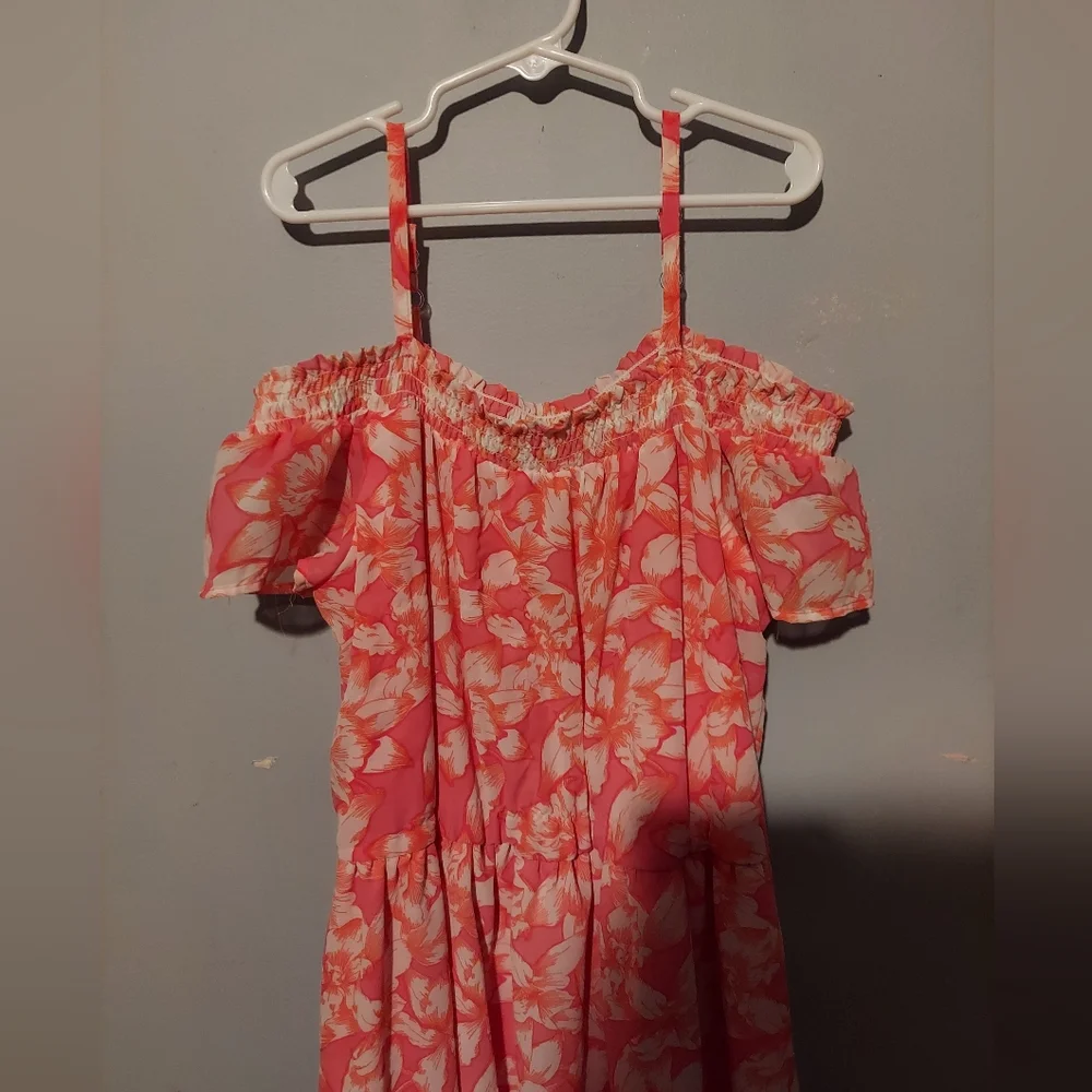 Floral Dress Size 14 Spring Summer Maxi Asymmetrical Hem Children's Place Church - Picture 3 of 7
